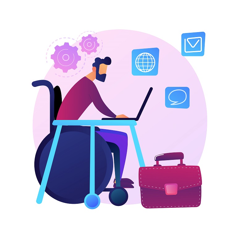 Employment of people with disabilities vector concept metaphor